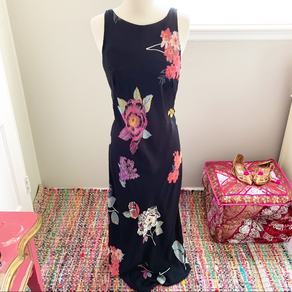 Vintage Black Floral Dress